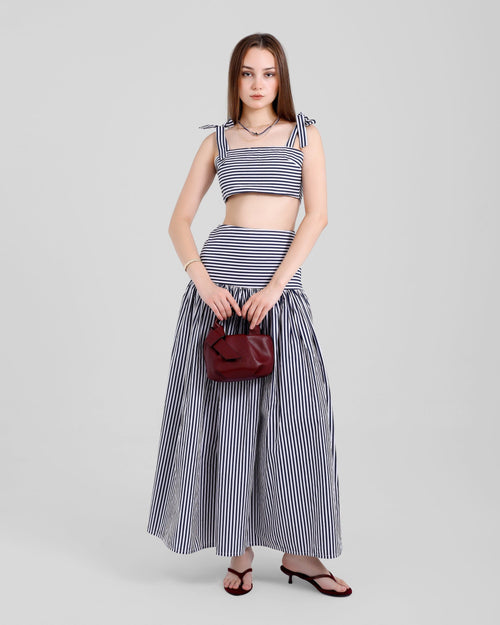 Capri Set — Striped Crop Top & Maxi Skirt