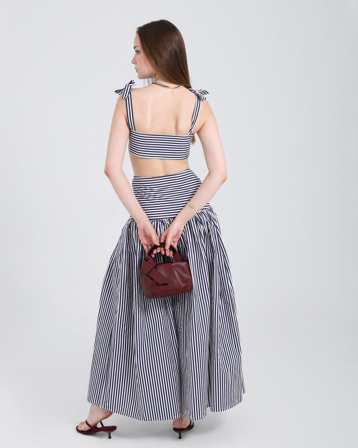 Capri Set — Striped Crop Top & Maxi Skirt
